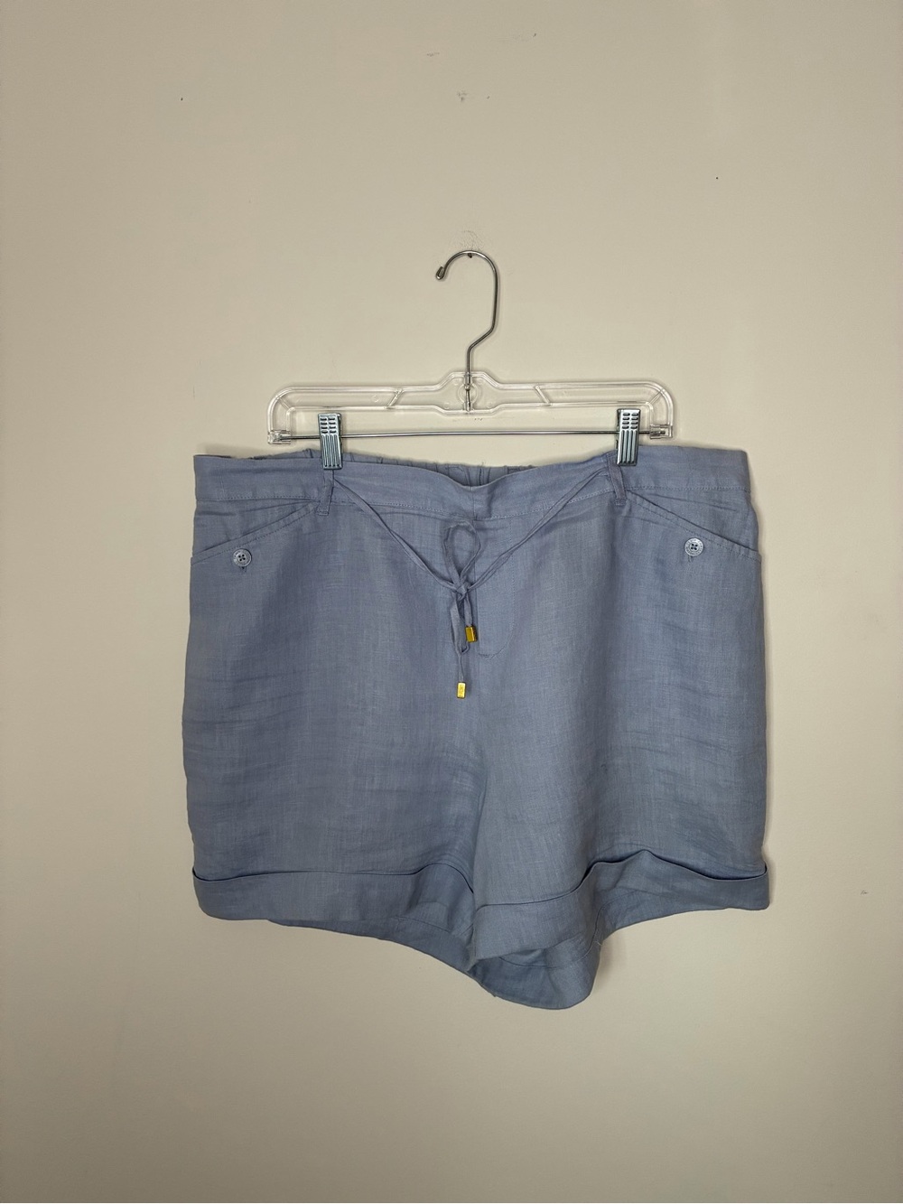 Ellen Tracy Light Blue Drawstring Bermuda Shorts